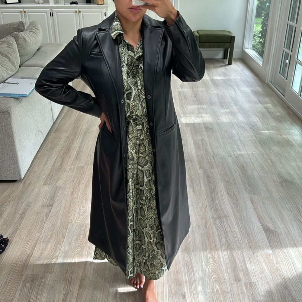Bailey 44 Black Faux Leather Coat